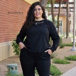Cute plus size jogger sets discount