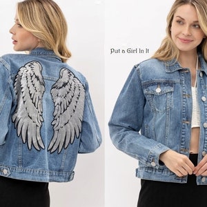 Girls Angel Wings Denim Jacket