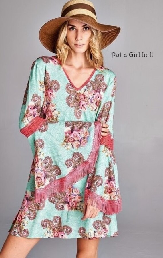 green emerald velvet dress Soft Embroidered Gauze Tunic Dress-Jet blue – Tribal® Fashion main image 1