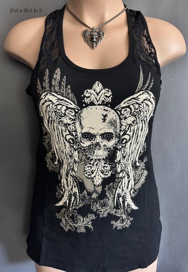 plus size skull tank tops