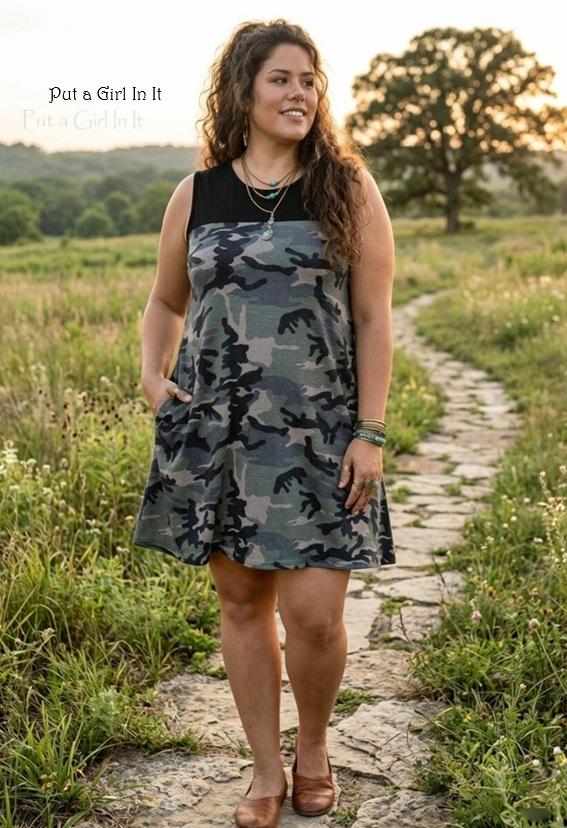 open lace back dress Camo Midi Dress  L I V D