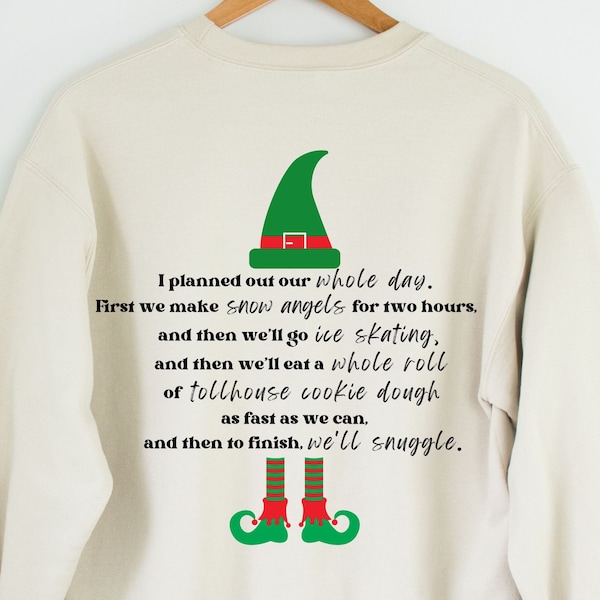 Citation de film elfe, Buddy The Elf, Film de vacances, Sweat-shirt de Noël, Cadeau de Noël, Pull de Noël drôle, Pull de Noël moche