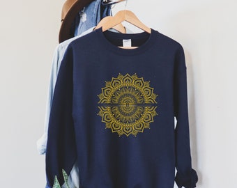 Mandala Sweatshirt, Chakra Crewneck, Mandala Art, Mandala Design, Sacred Chakra Sweater, Graphic Design, Pull Oversize