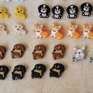Lot of Dog Silicone Focal Beads, Labrador, Husky, Chihuahua, Beagle, Pug, Dachshund, Corgi, Frenchie, Puppy, etc.