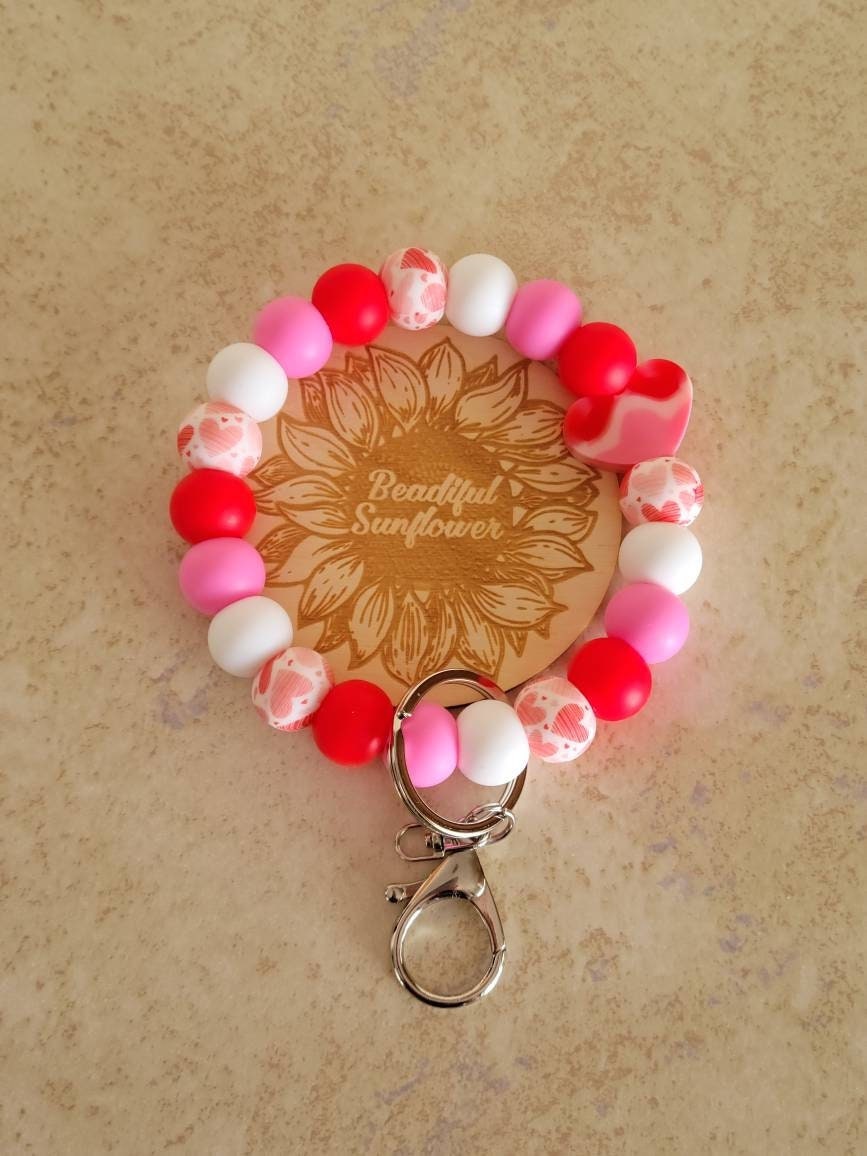 Valentine Keychain Wristlet Valentine's Day Gift Gift Etsy