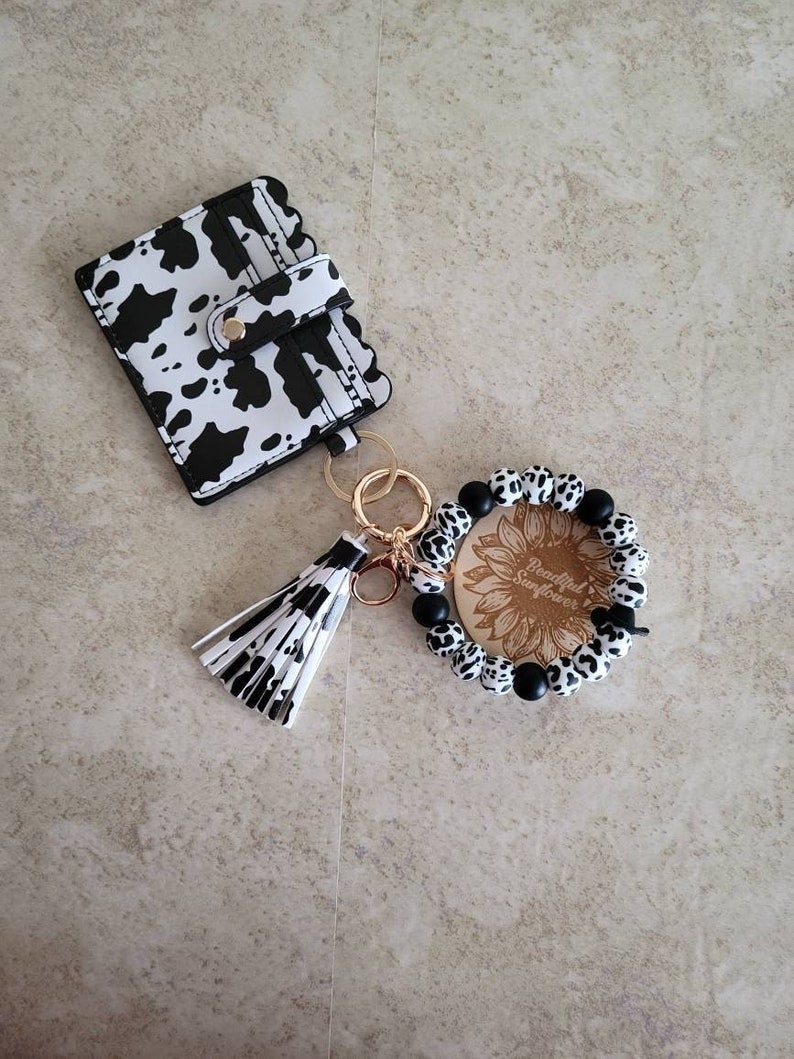 Cow Print Wristlet Cow Print Gifts Cow Print Wristlet Etsy