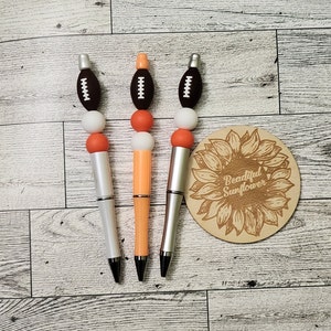 Football Beaded Pens, Football Pen, Football Sports, Football, Sports Pen, Beaded Pen, Silicone Pen, Pens