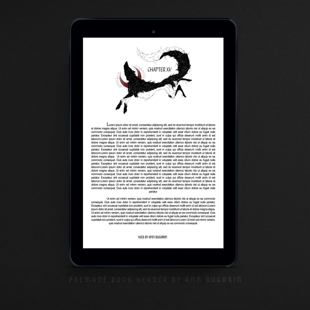 Premade Book Header Design - Personalized Book - Illustrated - Premade ...