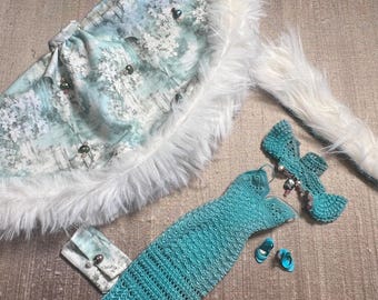 Poppy Parker Silkstone Fashion Royalty: Handwoven Teal Dress Ensemble