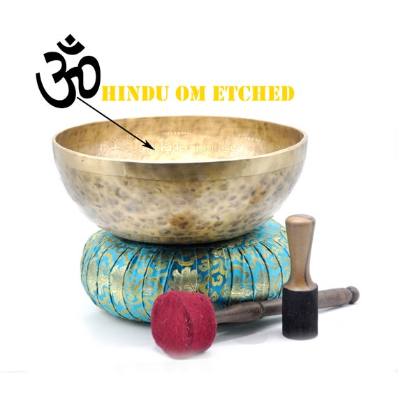 Large Singing Bowl Hindu OM Etched Big Singing Bowlcustom Etsy