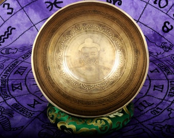 Buddha Engraved Handmade singing bowl-Chakra Healing Himalayan singing bowl from Nepal-Master Healing singing bowl from Nepal-yoga-Chakra