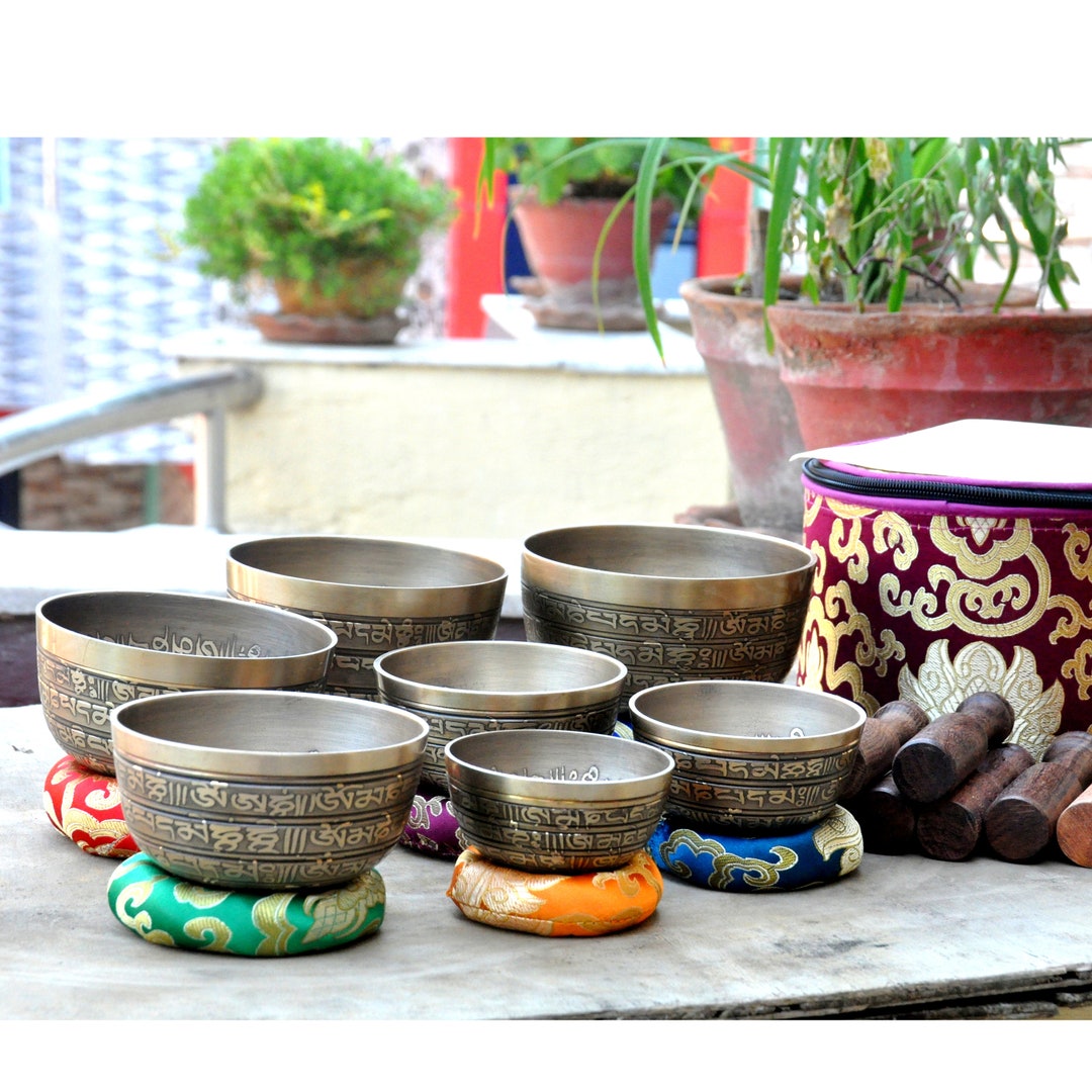 7 Chakra Healing Singing Bowl Set of 7-singing Bowl Set-mantra Blessed ...