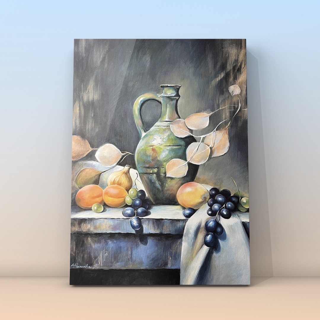 Printable Still Life Realistic Painting Acrylic Fruit - Etsy