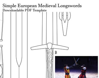 Modèle simple d'épée longue médiévale PDF ; modèle d'épée de style épée longue pdf