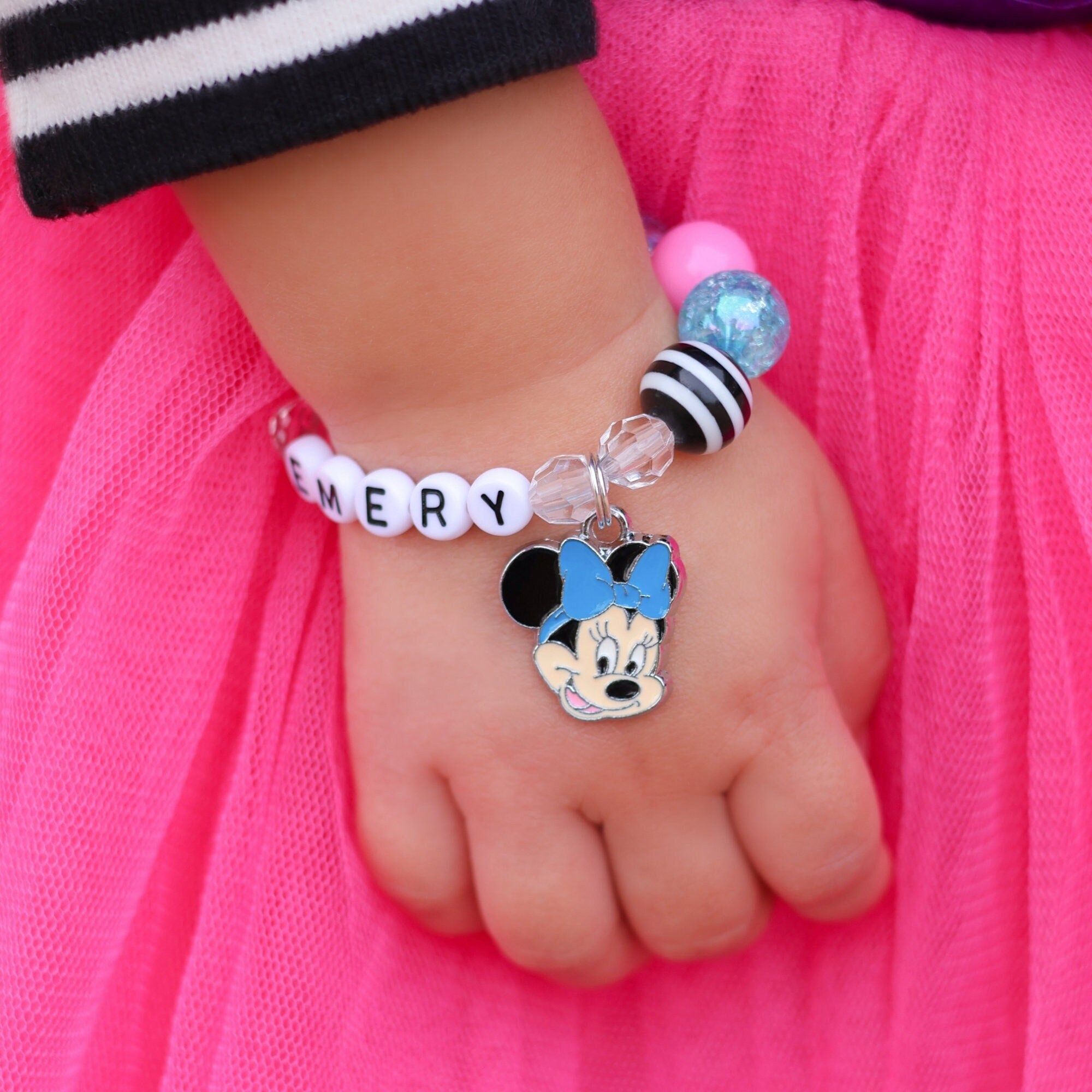 Personalized Kids Bracelet, Custom Beaded Charm Bracelet, Dance Bracelet,  Toddler Bracelet, Little Girl Bracelet, Ballet Bracelet