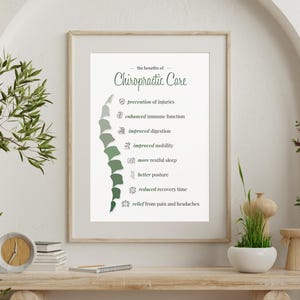 Benefits of Chiropractic Care | Chiropractic Poster | Spinal Wall Print