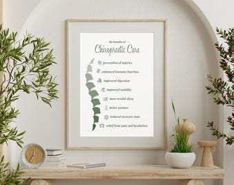 Benefits of Chiropractic Care | Chiropractic Poster | Spinal Wall Print