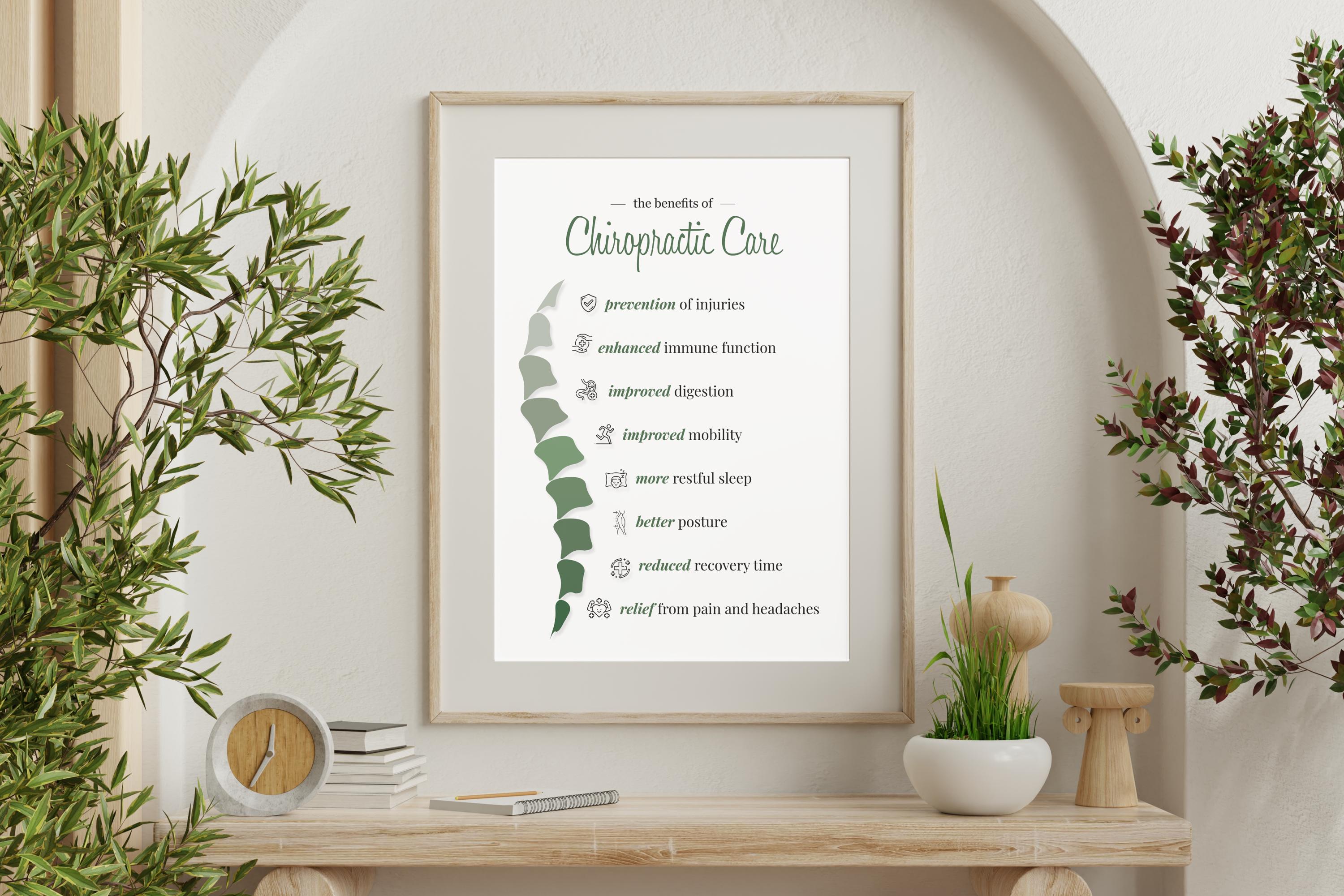 Benefits of Chiropractic Care | Chiropractic Poster | Spinal Wall Print ...