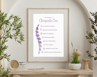 Benefits of Chiropractic Care | Chiropractic Poster | Spinal Wall Print