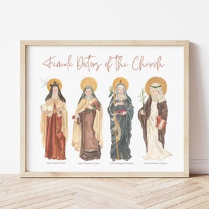 Female Doctors of the Church Catholic Print Catholic Wall Art Decor Women Saints DIGITAL DOWNLOAD