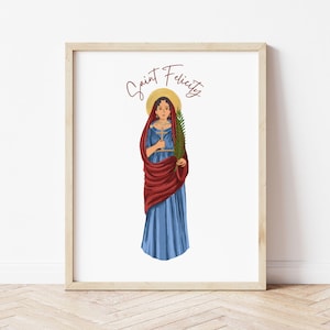 Heilige Felicity Kunstdruck Katholische Wandkunst Christliches Geschenk Taufe Konfirmation Geburt Schutzpatron
