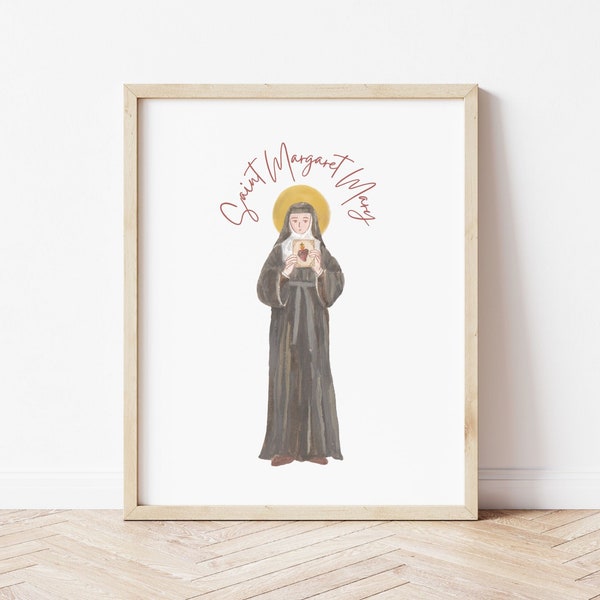 Saint Margaret Mary Print Catholic Wall Art DIGITAL DOWNLOAD