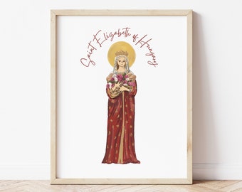 Heilige Elizabeth von Ungarn Druck katholische christliche Kunst
