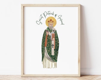 Saint Patrick of Ireland Print Catholic Christian Art