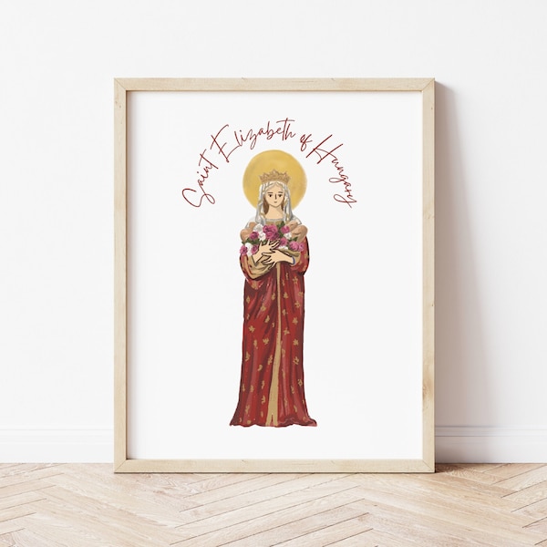 Saint Elizabeth of Hungary Print Catholic Christian Art