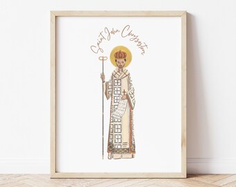 Saint John Chrysostom Print Catholic Wall Art DIGITAL DOWNLOAD