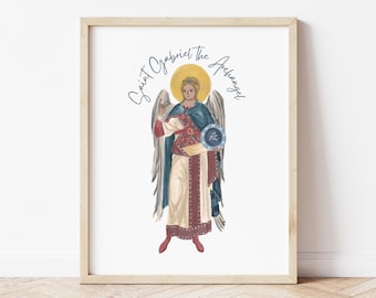 Saint Gabriel the Archangel Print Wall Art Catholic