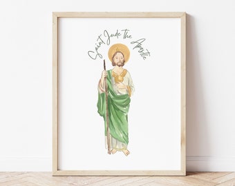Saint Jude Wall Art Catholic Illustration DIGITAL DOWNLOAD