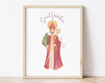 San Valentín Imprimir Arte de la pared católica Día de San Valentín DESCARGA DIGITAL