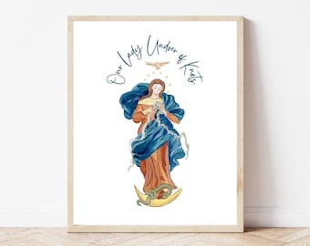 Nuestra Señora Desatadora de Nudos Imprimir Decoración de Arte de Pared Católica DESCARGA DIGITAL