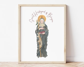 Saint Hildegard of Bingen Print Catholic Wall Art Decor DIGITAL DOWNLOAD
