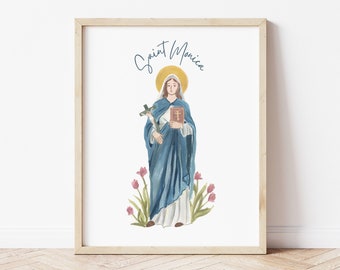 Saint Monica Print Wall Art Catholic
