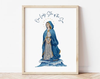Stella Maris, Our Lady Star of the Sea Minimalist Print DIGITAL ...