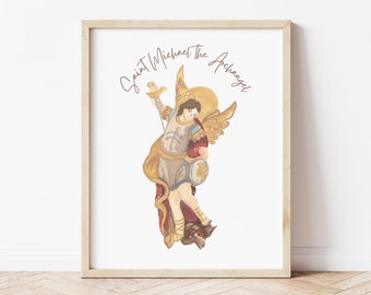 Saint Michael the Archangel Print Catholic Wall Art Decor DIGITAL ...