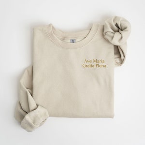 Ave María Católica Cristiana Sudadera Unisex Bordada