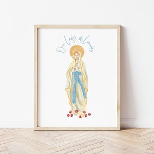 Our Lady of Lourdes Print Catholic Wall Art DIGITAL DOWNLOAD