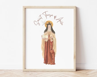 Saint Teresa of Avila Print Catholic Wall Art Decor DIGITAL DOWNLOAD