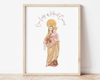 Arte de pared impreso de Nuestra Señora del Monte Carmelo