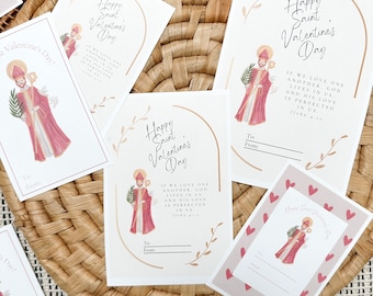 Saint Valentines Day Cards Printable Digital Download Catholic Christian
