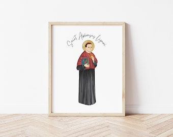 Saint Alphonsus Liguori Art Print Poster Catholic Wall Art Decor Christian Art Saint Art