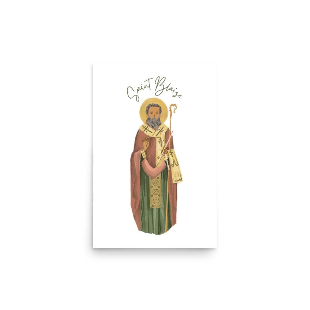 Saint Blaise Print Catholic Art Poster Wall Art Decor Gift - Etsy