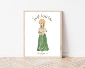 Saint Dymphna Wall Art Catholic Illustration