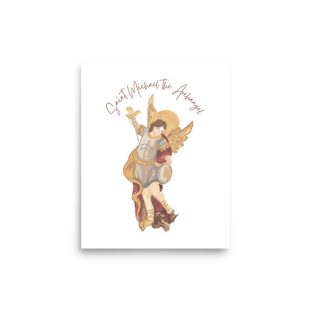 Saint Michael the Archangel Print Wall Art Catholic - Etsy