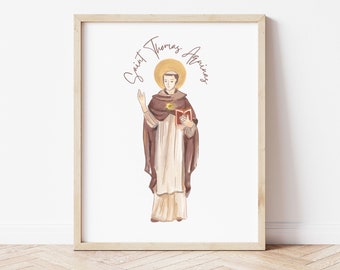 Saint Thomas Aquinas Print Wall Art Catholic