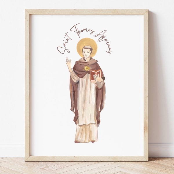 Saint Thomas Aquinas Print Wall Art Catholic