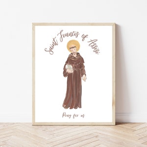 Saint Francis of Assisi Wall Art Catholic Illustration